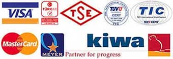 VISA , MASTERCARD, TRKAK, TSE, TV TC, TV CERT, MEYER, KWA